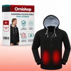 Sudadera calefactable Ornishop X en negro, vista frontal completa del producto