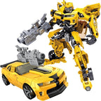 Robot transformable Optimus y Bumblebee en modo vehículo y robot, figura articulada para niños