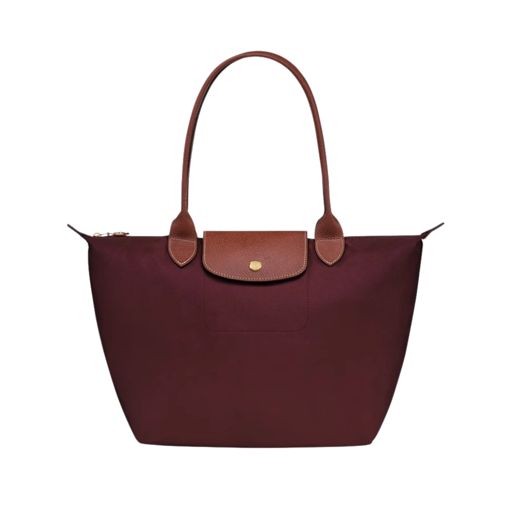 Bolso Longchanp Le Pliage en nylon y piel, vista frontal completa