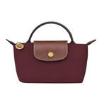 Bolso Mini Élan de Longchamp para mujer, vista frontal con cierre de cremallera y herrajes dorados.