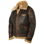 Bomber masculina con cuello de borreguillo y forro de felpa para hombre