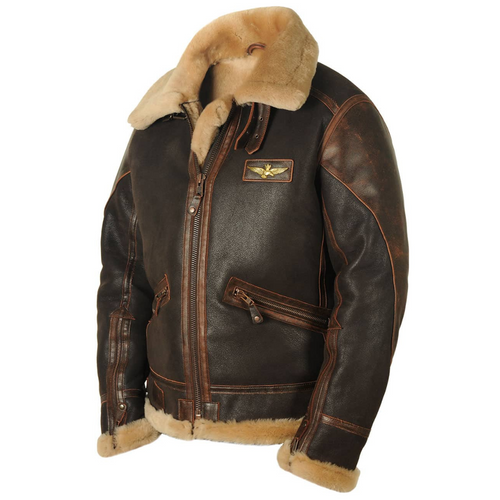 Bomber masculina con cuello de borreguillo y forro de felpa para hombre