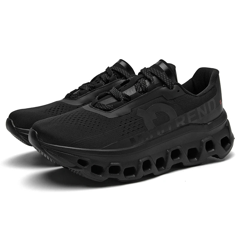 Detalle del tejido de malla aireada y construcción flexible de las zapatillas SKYLACE