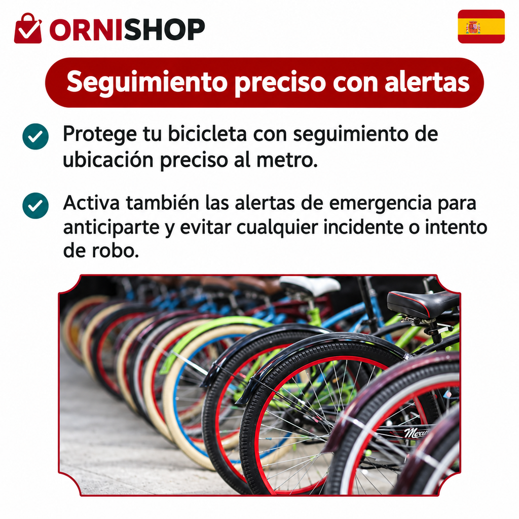 Detalle de rastreador GPS compacto mostrando compatibilidad con aplicaciones Find My en smartphone