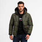 Detalle del exterior impermeable y cortaviento de la cazadora Nordfall
