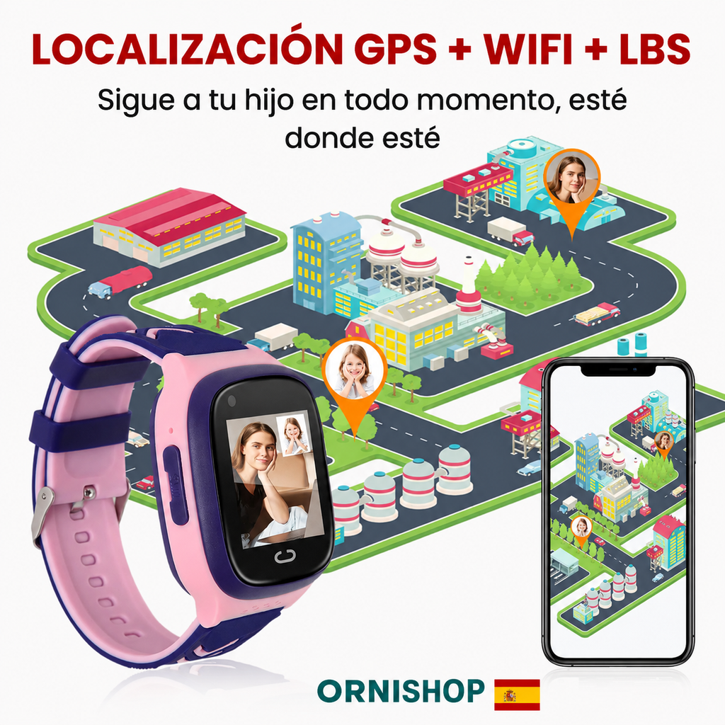 Reloj inteligente para niños con funciones de localización GPS y llamadas 4G