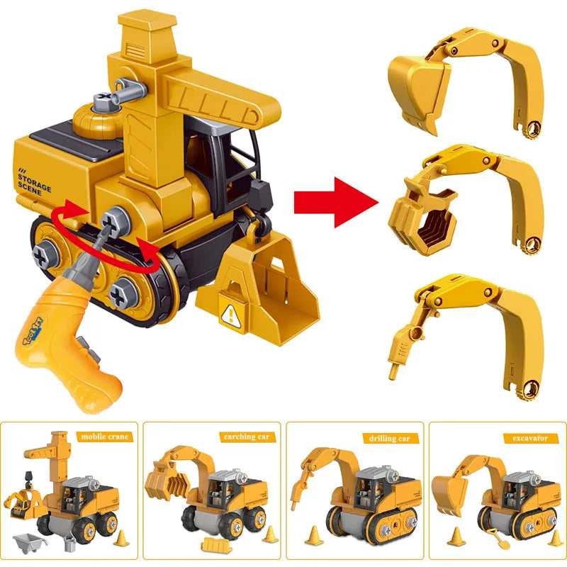 Niño montando vehículo con el Set de Construcción Ingeniero Junior tipo Meccano