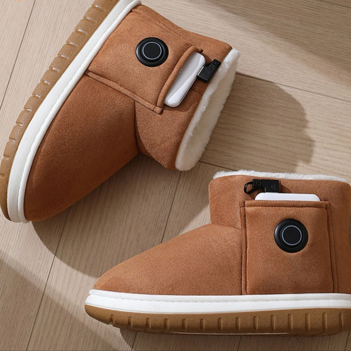 Zapatillas calefactables con control de temperatura y suela antideslizante