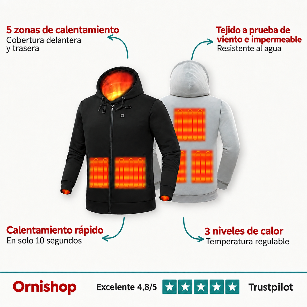 Sudadera calefactable para mujer – Ornishop X