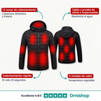 Detalle del sistema de calefacción y zonas térmicas de la chaqueta Ornishop X