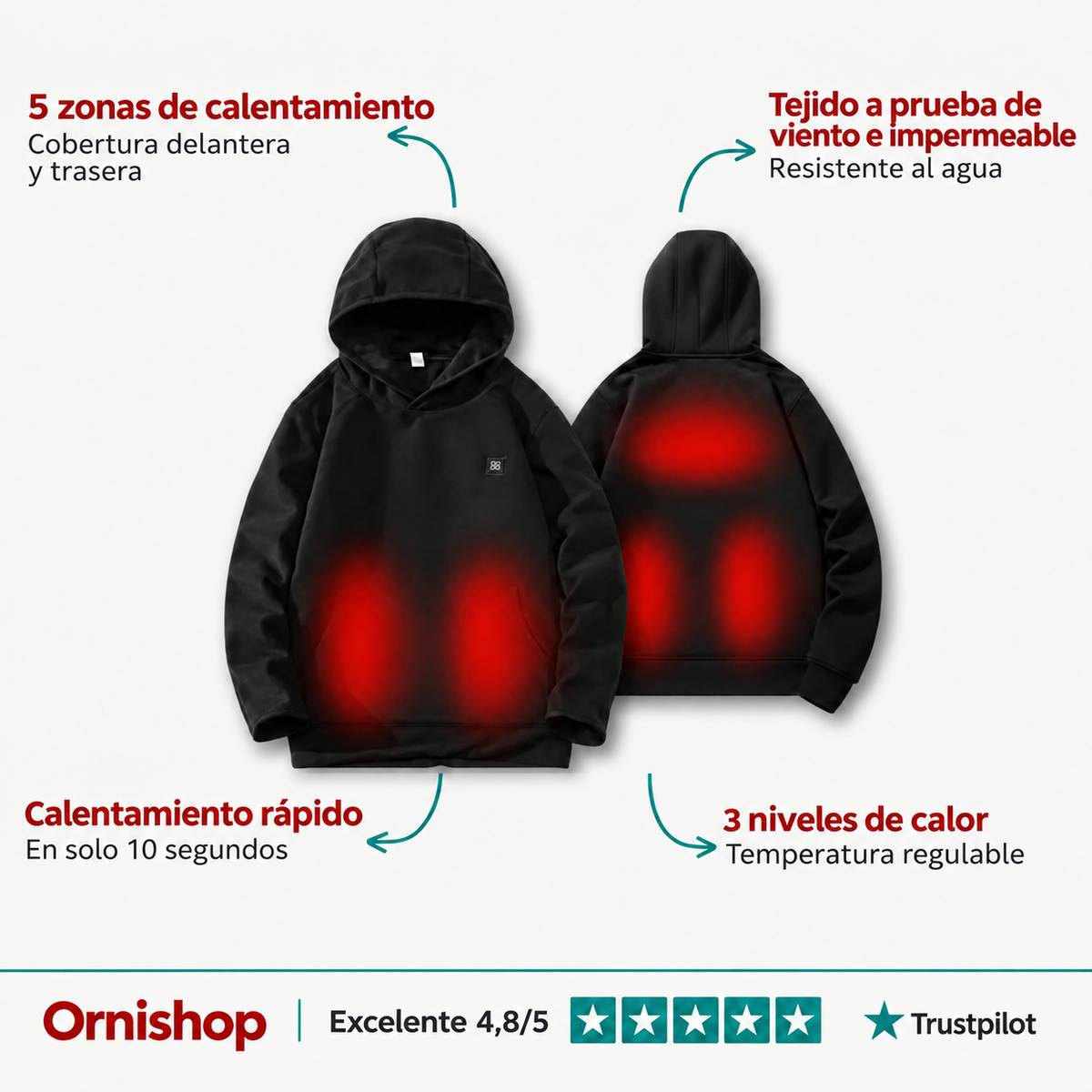Sudadera calefactable para mujer – Ornishop X