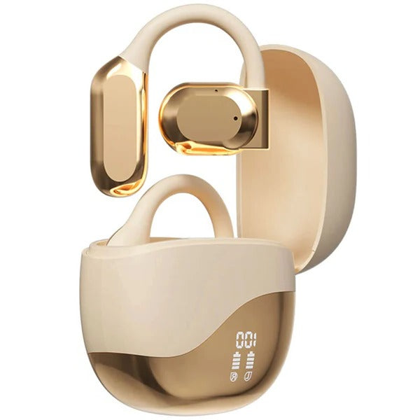 Detalle de los auriculares traductores mostrando diseño ergonómico y acabados premium