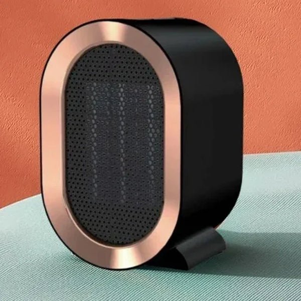 Radiador HeatFlow™ mostrando su tecnología cerámica PTC y sistema de seguridad antivuelco integrado.