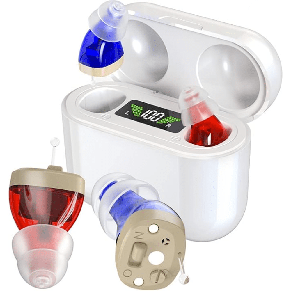 Audífono ClearPro ultradiscreto colocado en el oído, prácticamente invisible durante su uso