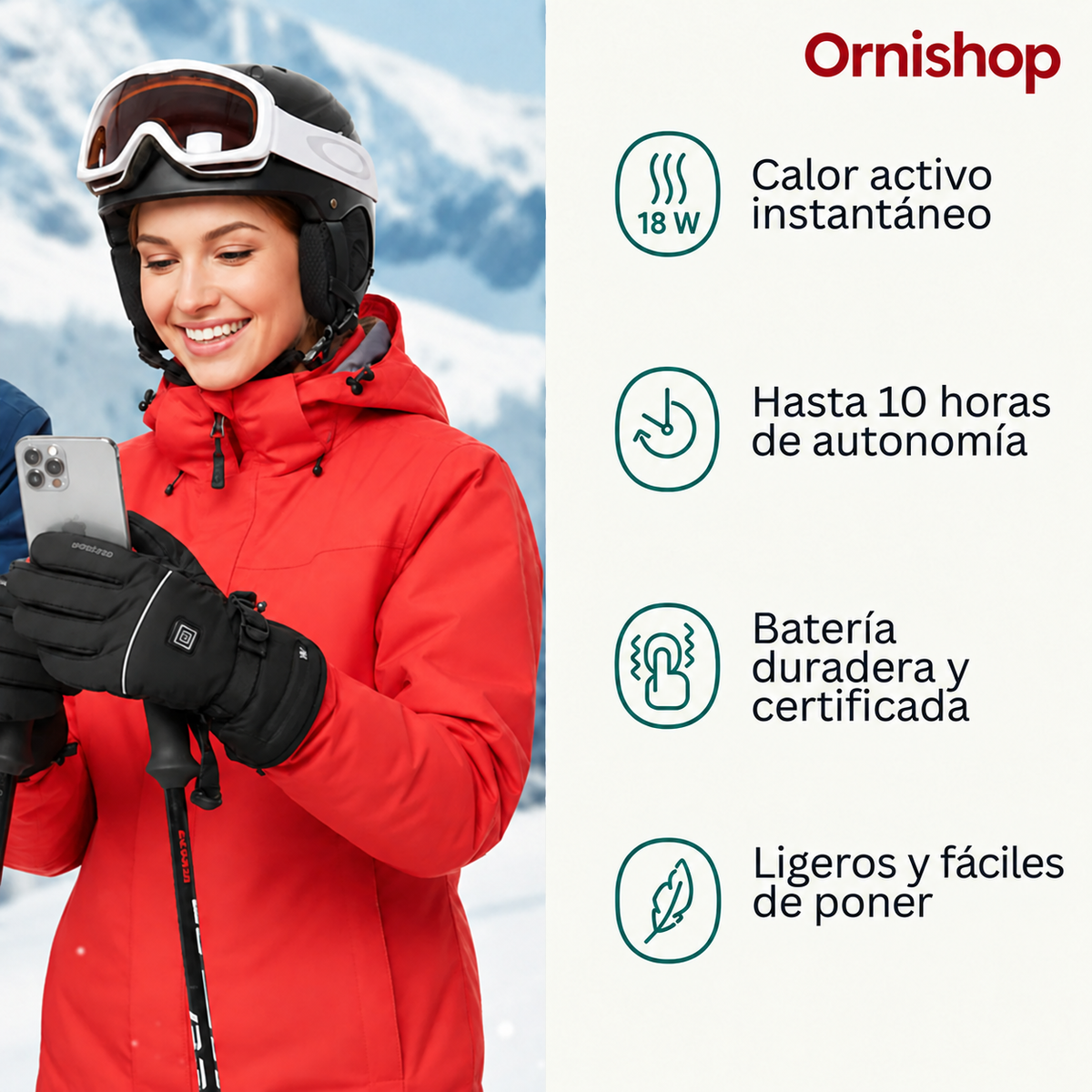 Guantes Térmicos Calefactables Ornishop X