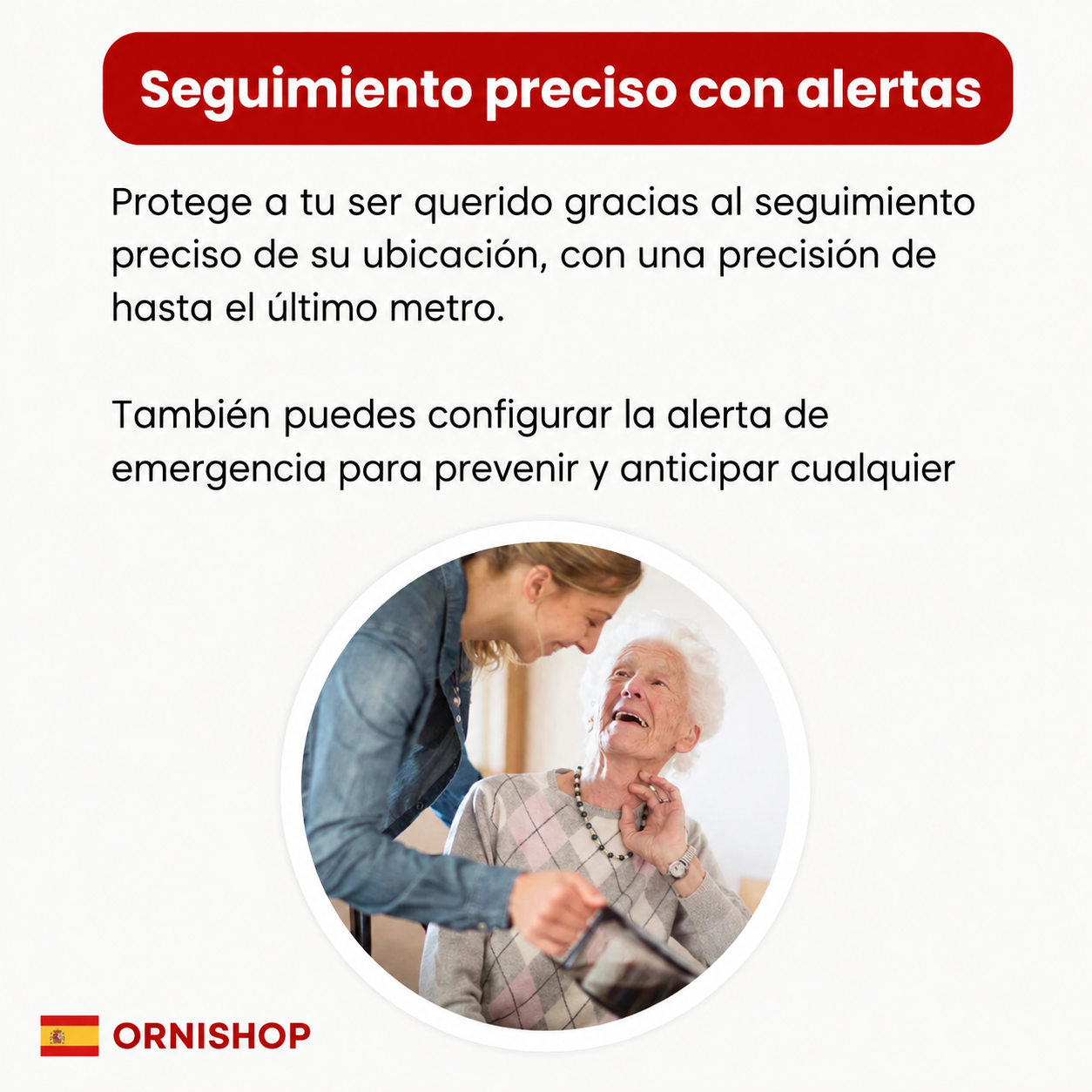 Rastreador GPS para ancianos con seguimiento en tiempo real mediante red Apple y Android Find My, sin tarjeta SIM.