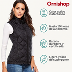 Batería portátil de 10.000 mAh incluida con el chaleco térmico Ornishop X y cable de carga USB