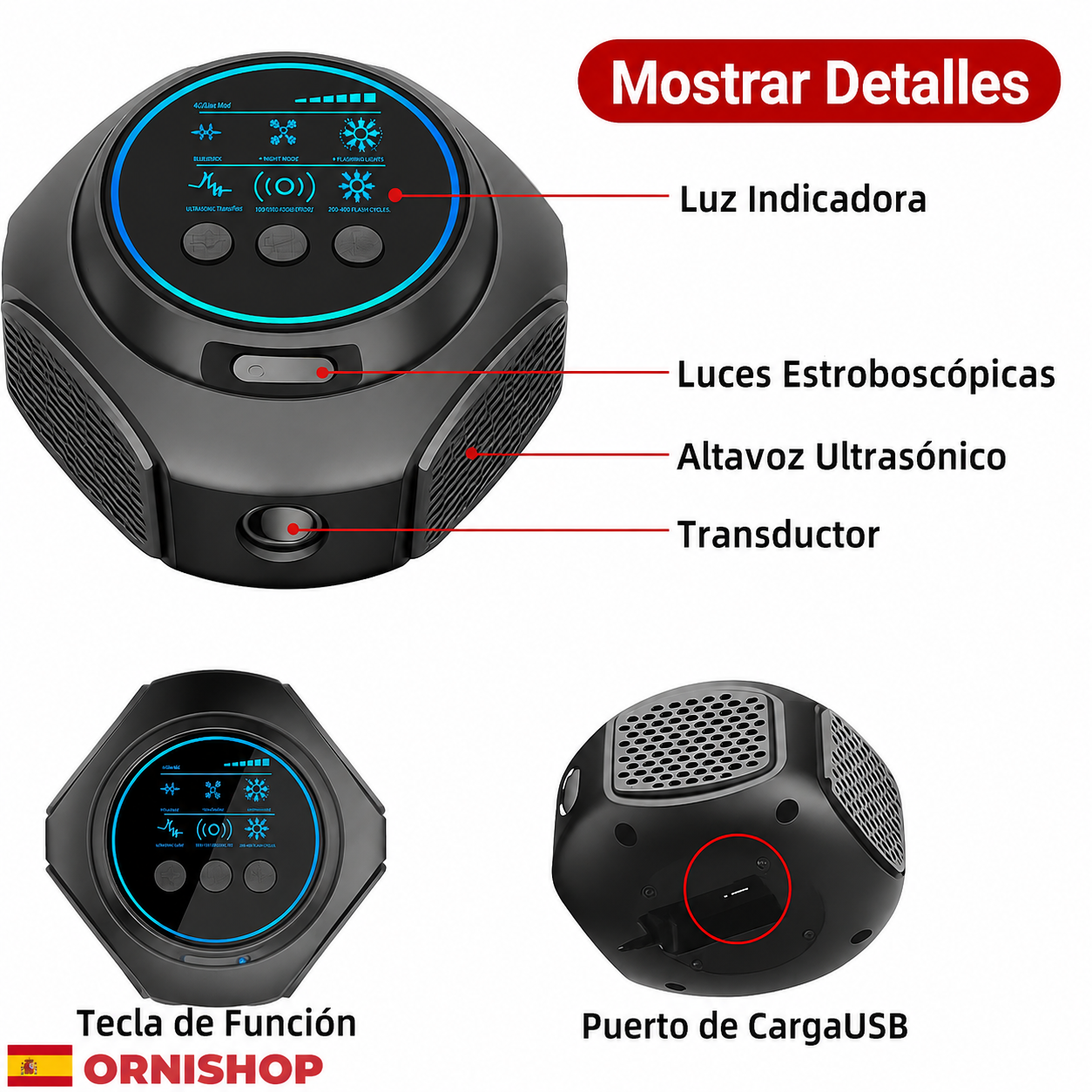 Ahuyentador ultrasónico antiañas funcionando en sala de estar familiar
