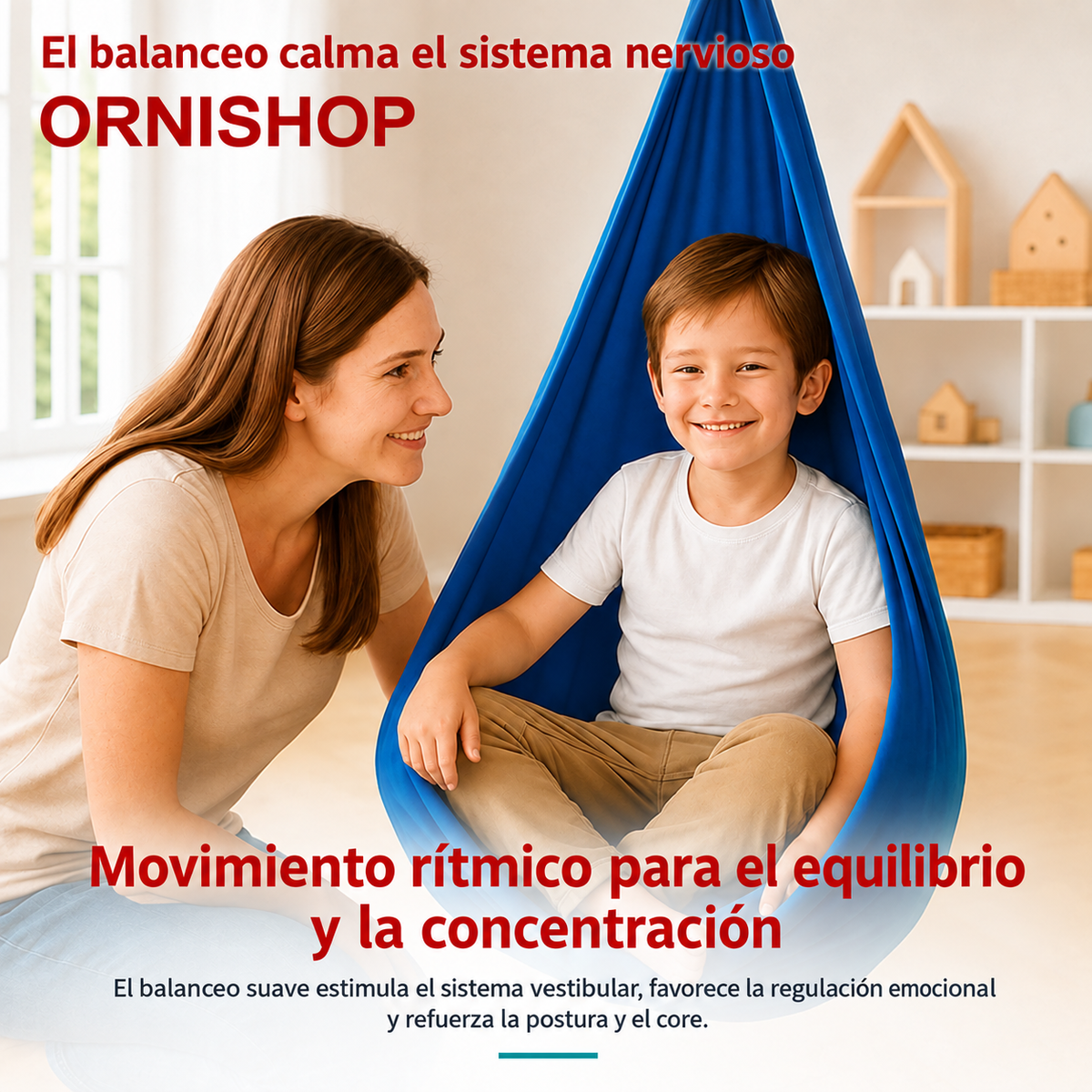 Hamaca sensorial interior para niños con autismo – Columpio terapéutico calmante