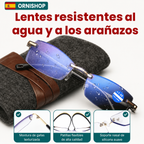 Persona usando gafas multifocales inteligentes para lectura y actividades cotidianas con total comodidad