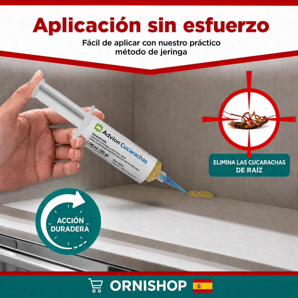 Gel antiplagas en jeringa para eliminar cucarachas
