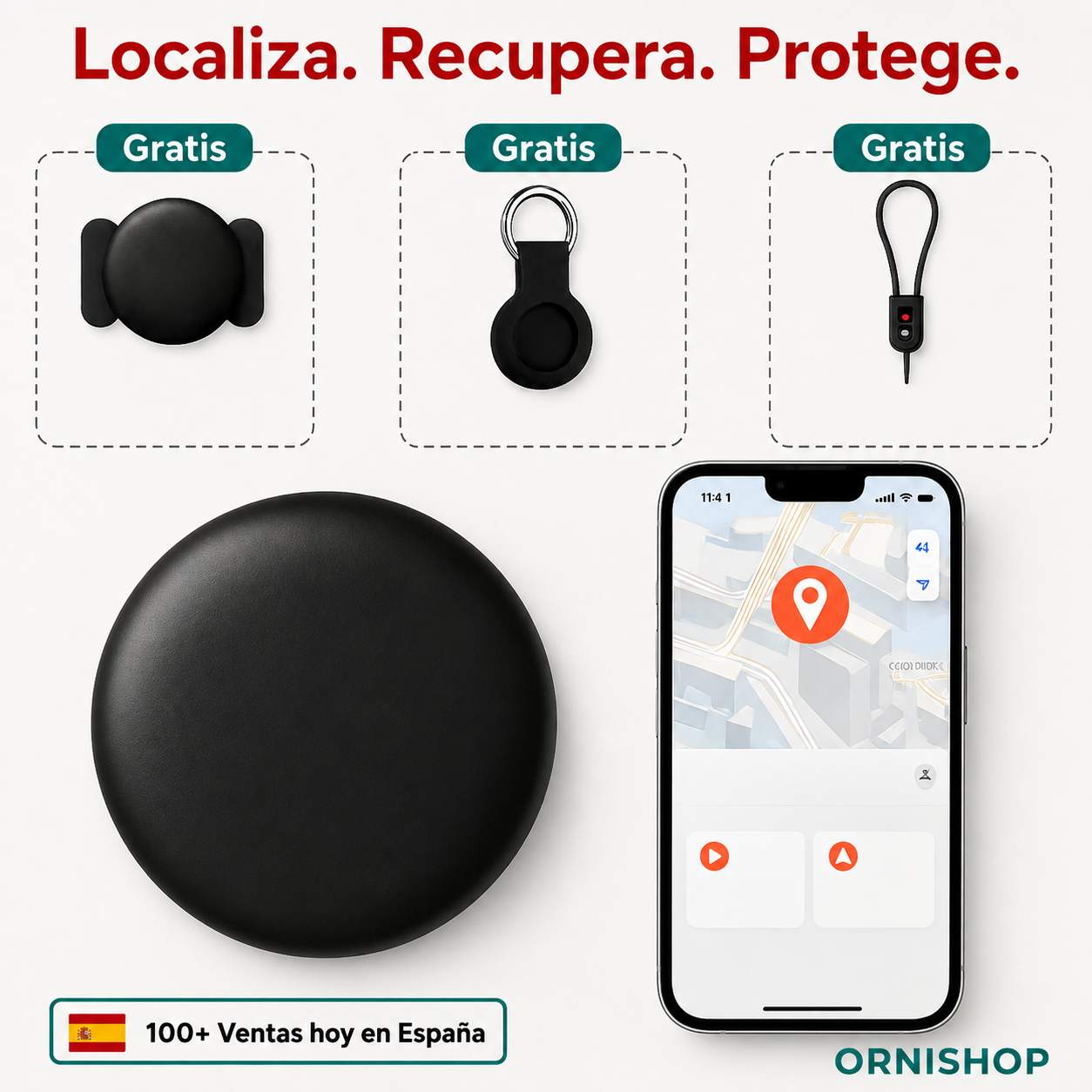 Rastreador GPS infantil con batería CR2032 de larga duración hasta 12 meses de autonomía