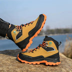 Vista lateral de botas laborales ORNISHOP HONG-G resistentes al desgaste para otoño e invierno