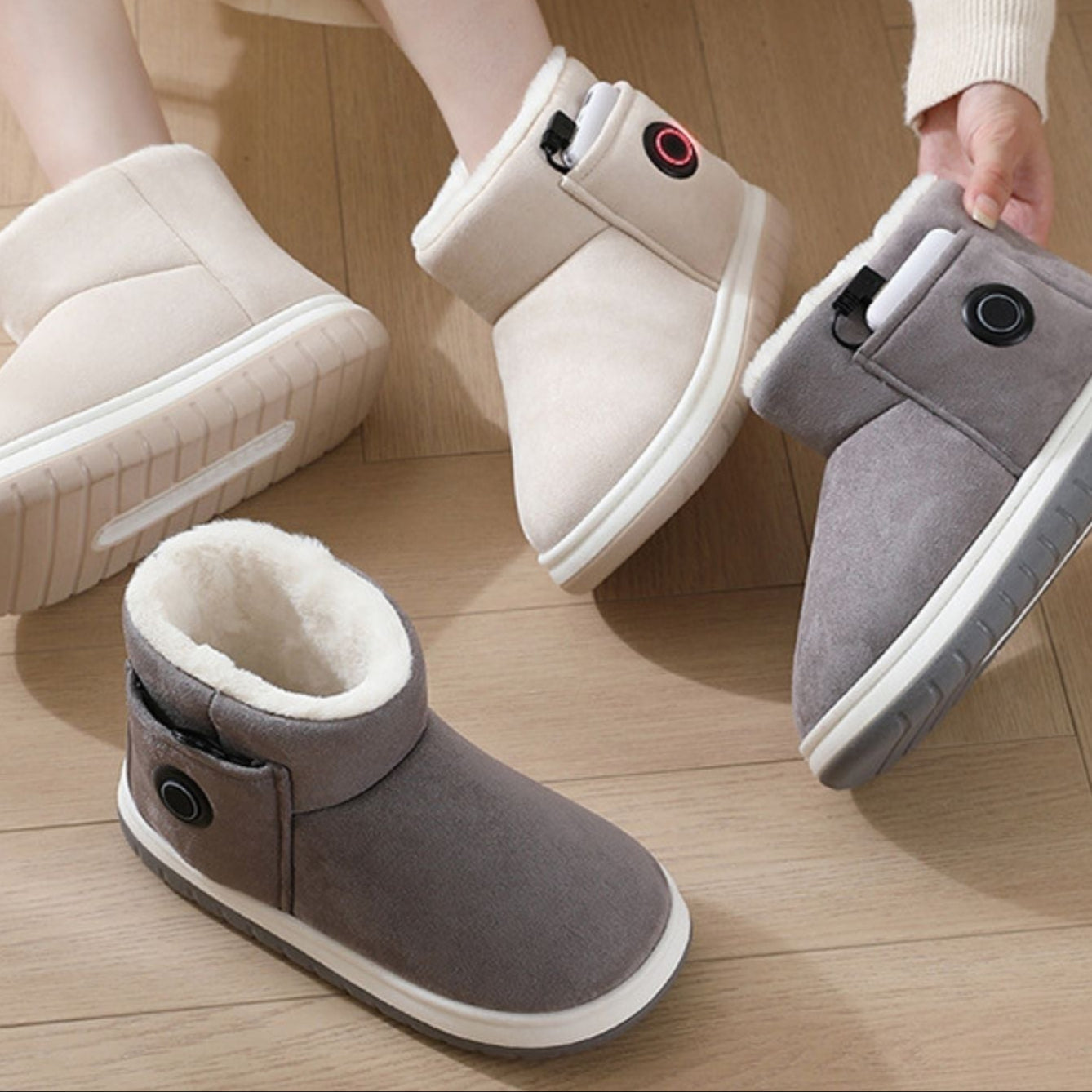 Zapatillas térmicas con tres niveles de temperatura ajustable
