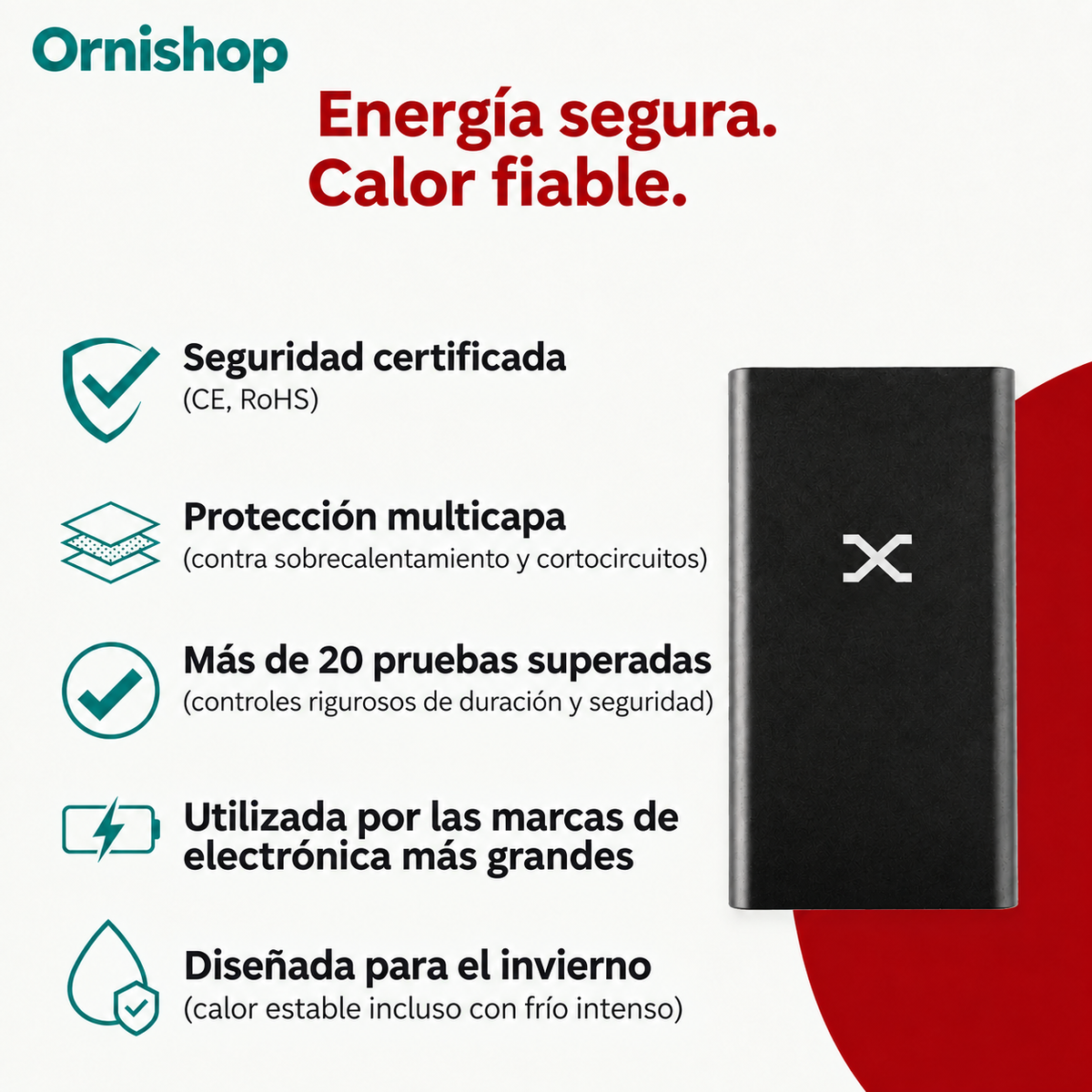 Chaqueta calefactable para hombre Ornishop X