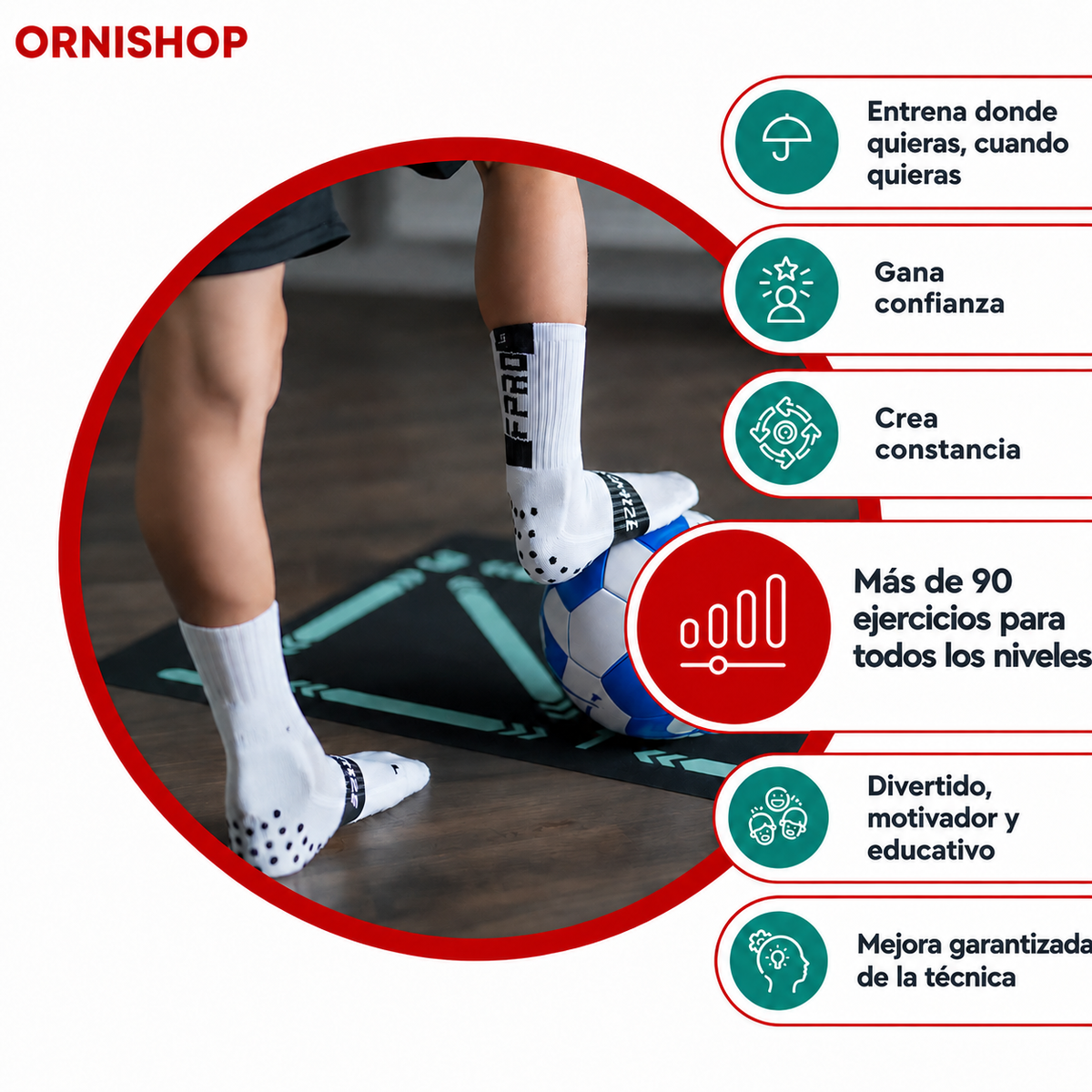 Esterilla de Entrenamiento Fútbol Pro + Vídeos de Ejercicios
