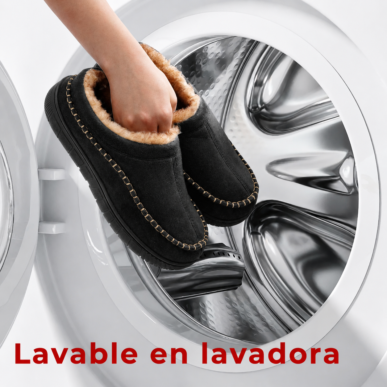 Vista lateral de zapatillas de casa ortopédicas masculinas con arco de soporte