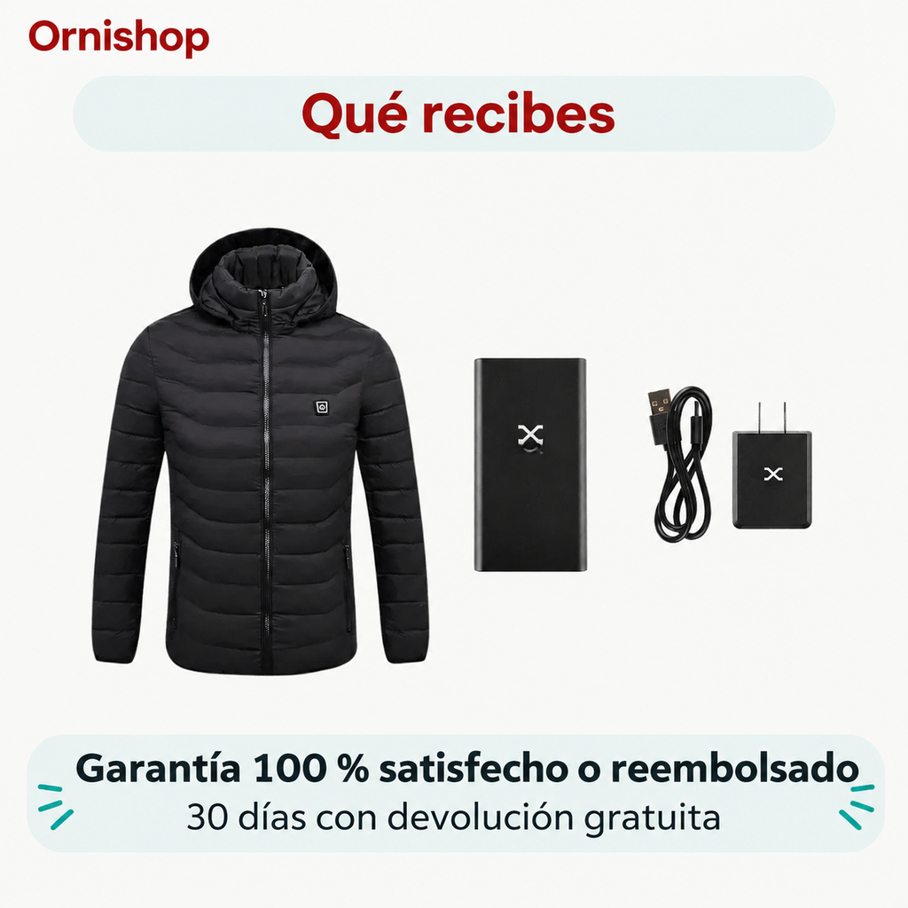 Persona usando la chaqueta térmica Ornishop X en exterior durante actividad invernal