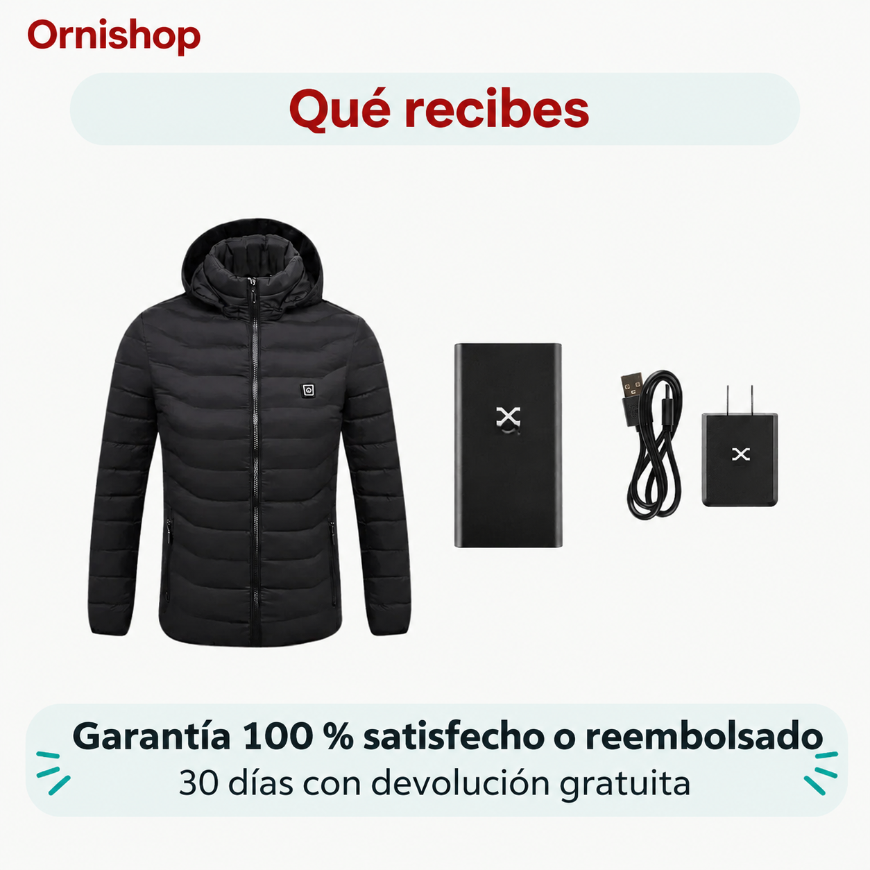 Persona usando la chaqueta térmica Ornishop X en exterior durante actividad invernal