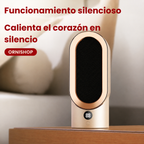 Detalle del panel de control del calefactor con termostato digital y botones de ajuste de temperatura y temporizador