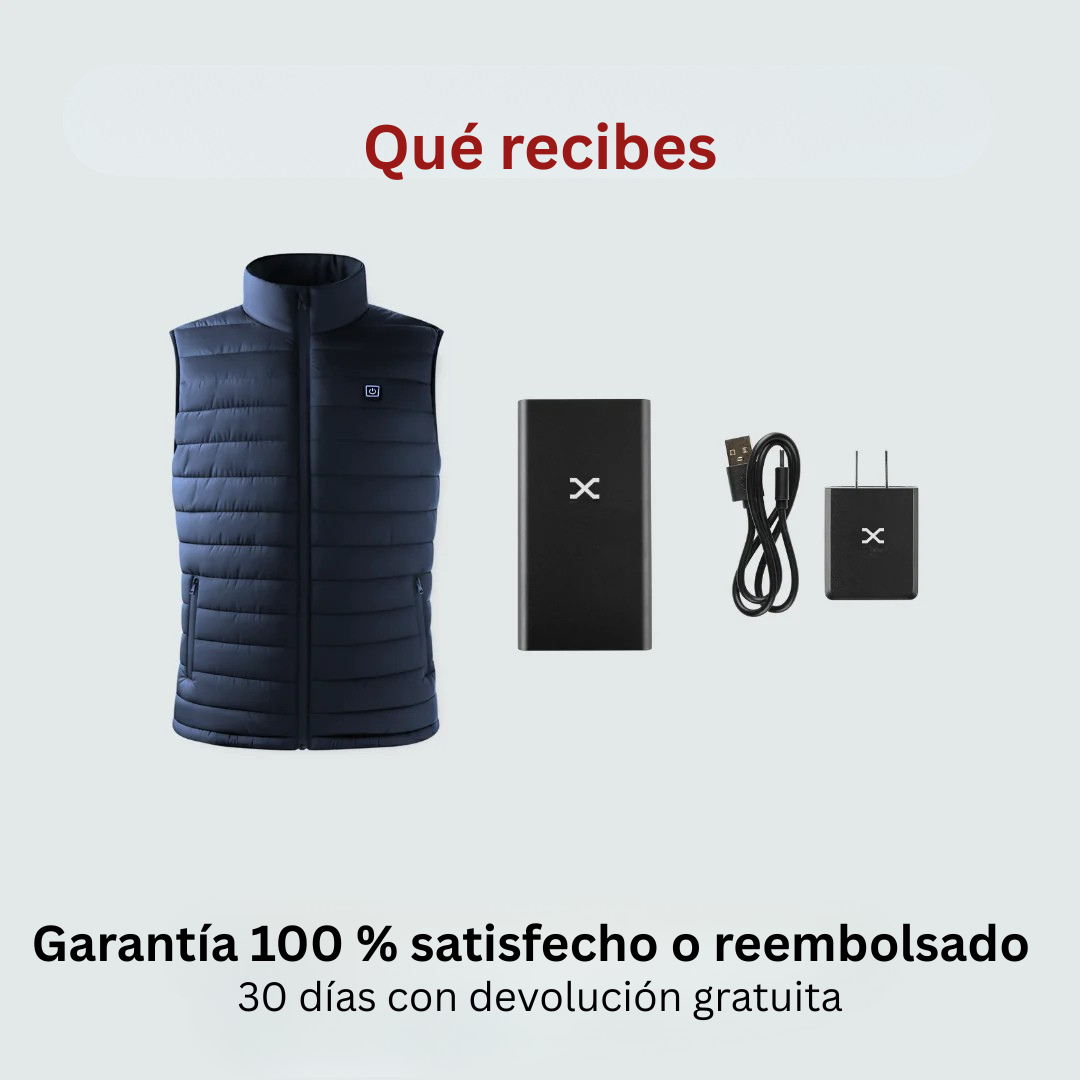 Detalle de la calidad de confección y acabados del chaleco térmico calefactable Ornishop X