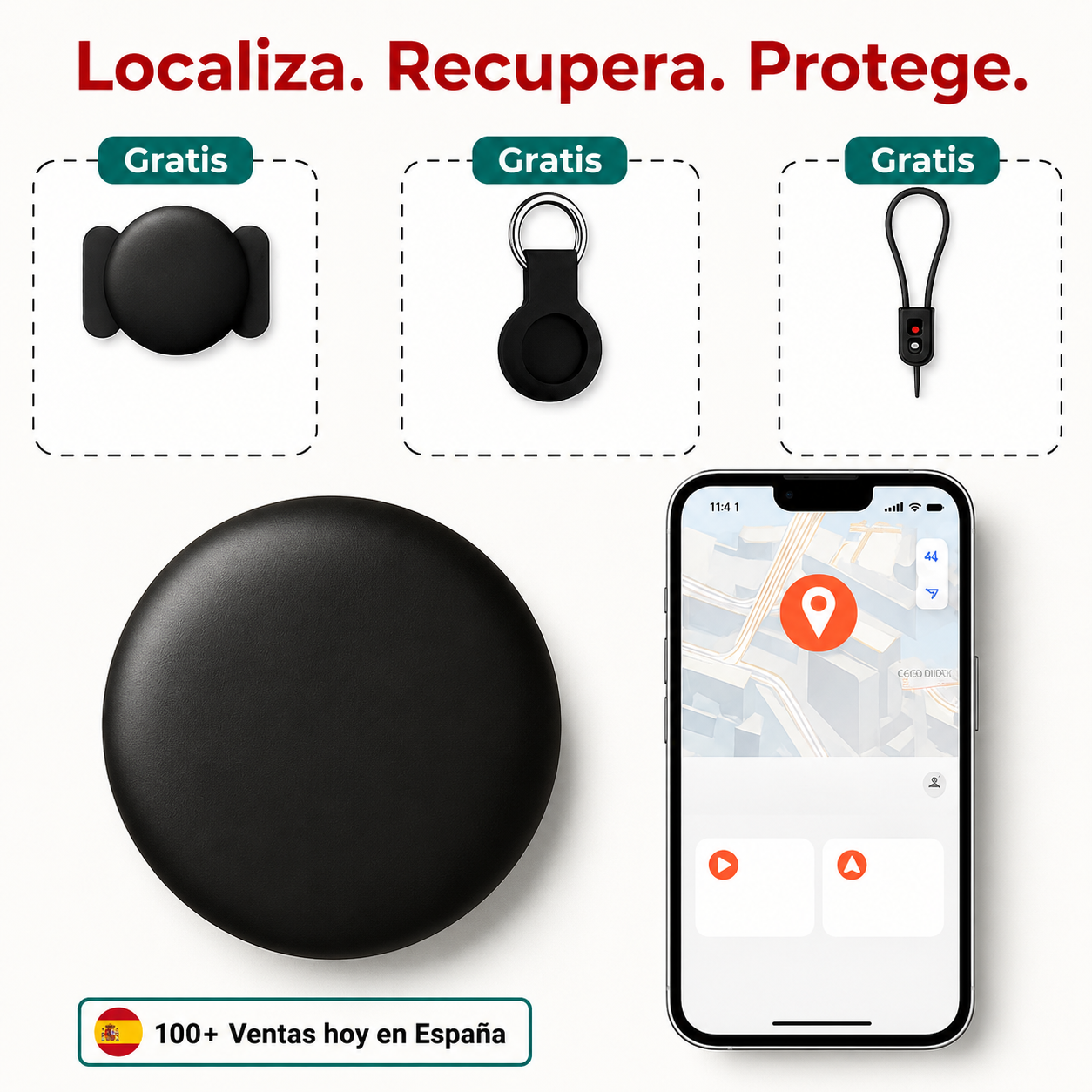 Sistema de rastreo GPS para vehículos con tecnología Apple y Android Find My integrada