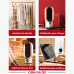 Calefactor portátil compacto en dormitorio, solución versátil para climatizar espacios pequeños y medianos eficientemente