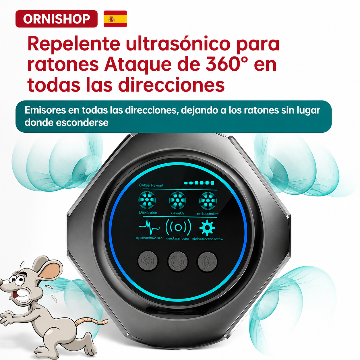 Ahuyentador ultrasónico antiañas en dormitorio proporcionando protección nocturna