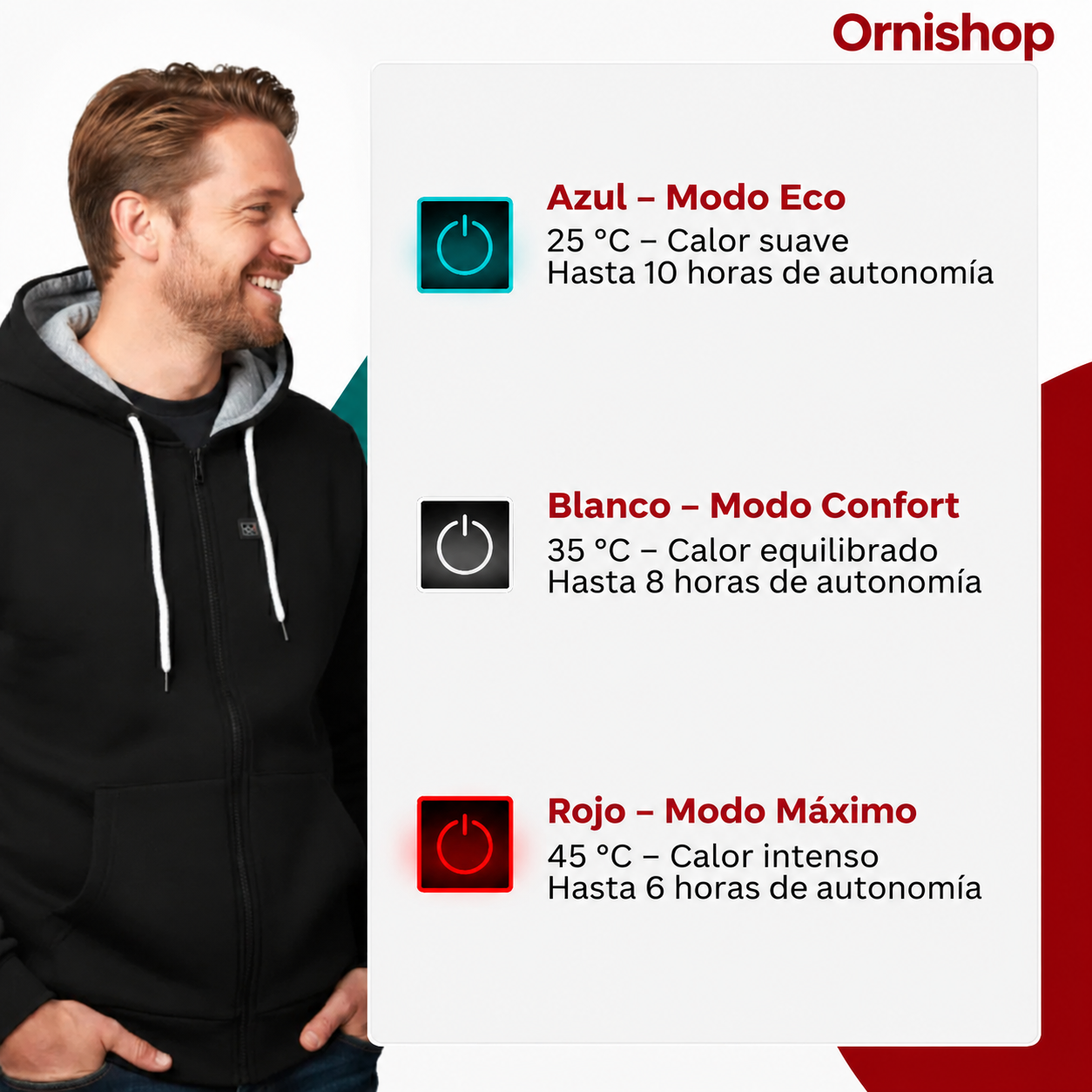 Sudadera Ornishop X en uso durante actividades al aire libre