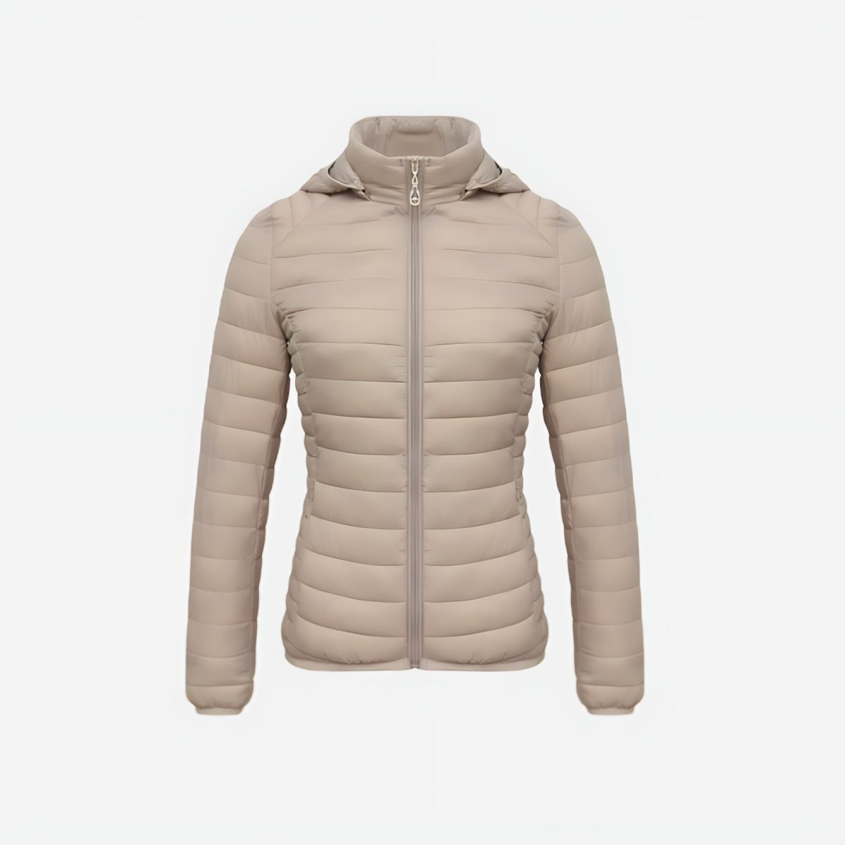 Vista trasera de la chaqueta acolchada ultraligera ORNISHOP, mostrando corte ergonómico y acabados premium