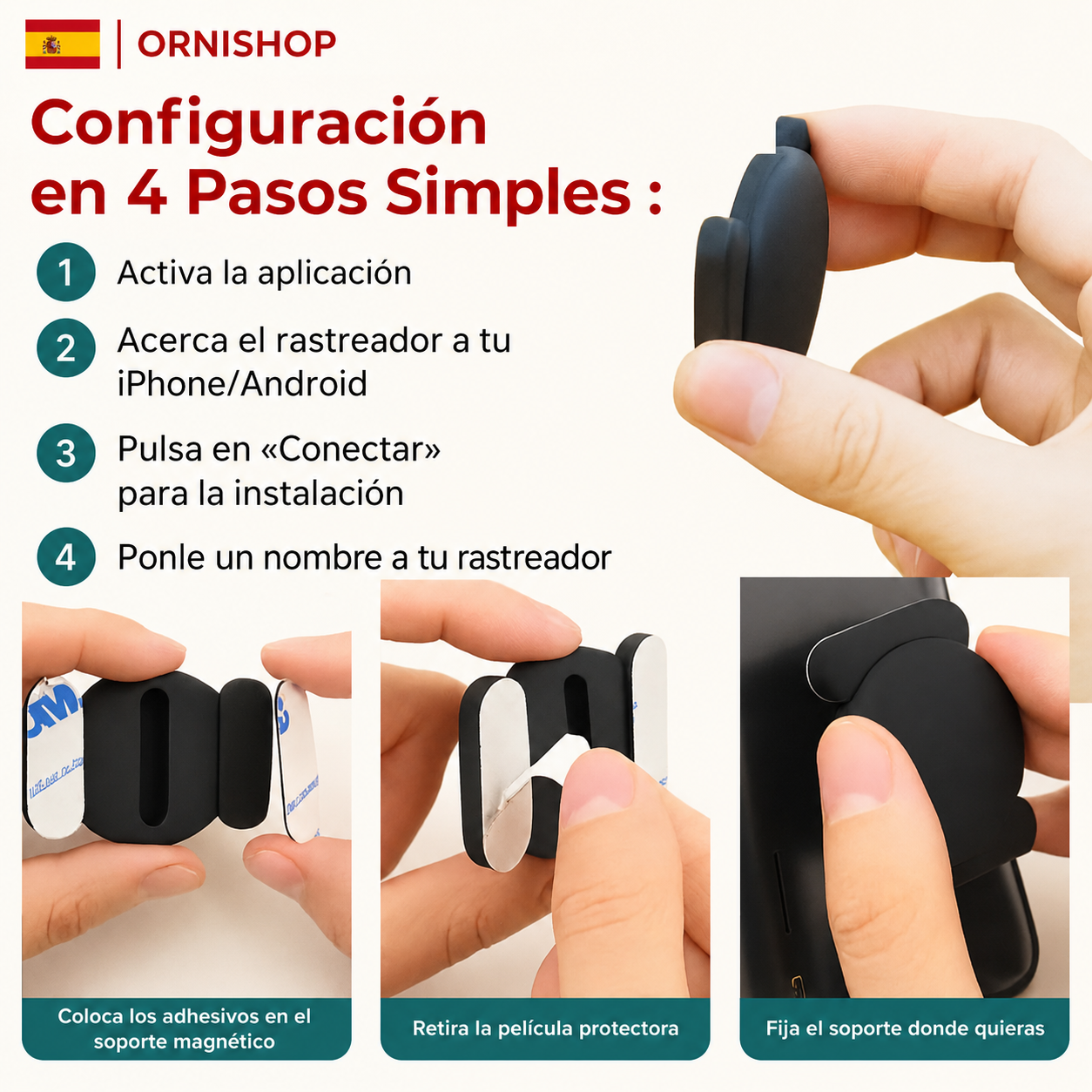 Gato con dispositivo GPS compacto en collar para seguimiento sin suscripción