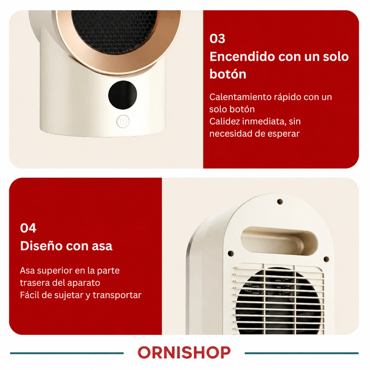 Calefactor eléctrico portátil ayudando a reducir el consumo energético mediante climatización localizada y dirigida