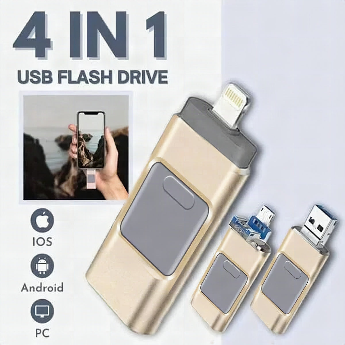 Memoria USB 4 en 1 de alta calidad
