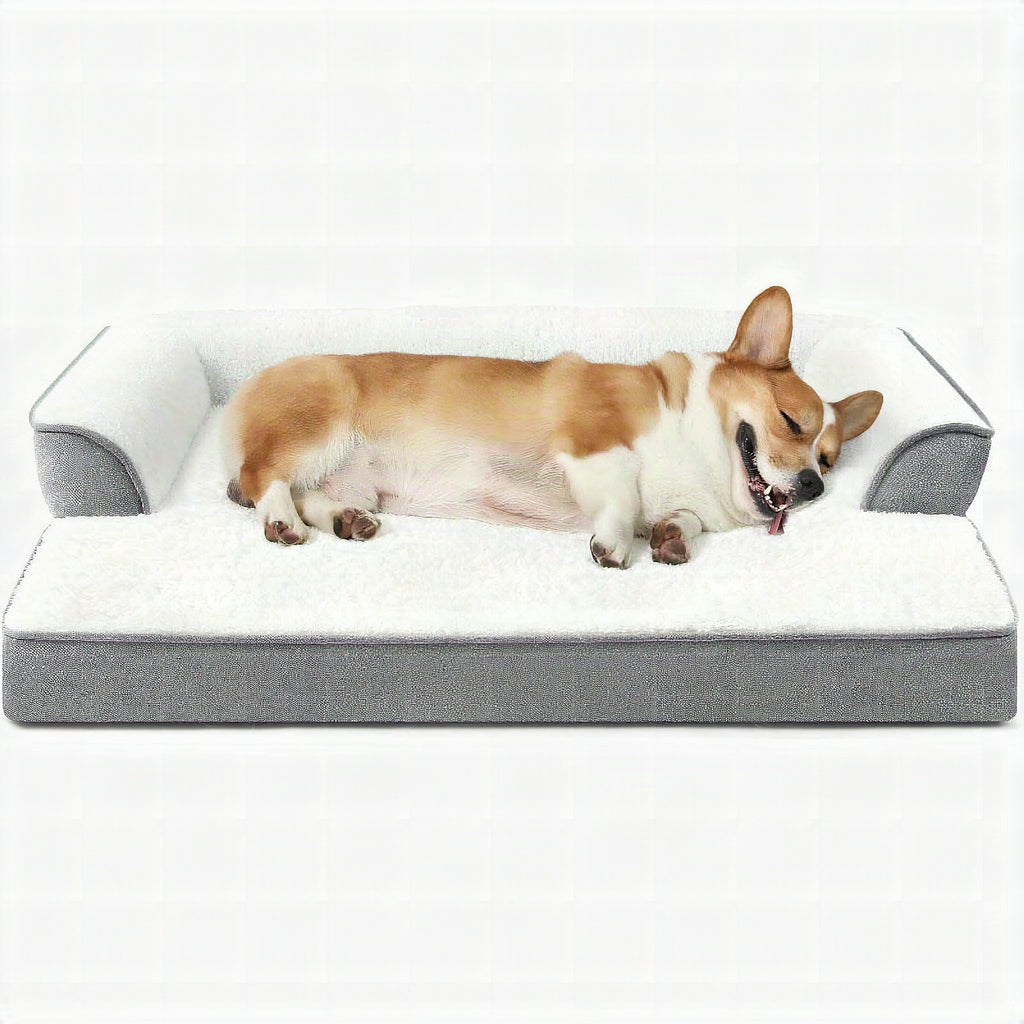 Sofá cama ortopédico de felpa para perros