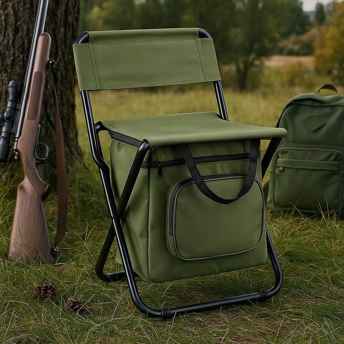 Silla plegable con nevera integrada para aventuras al aire libre