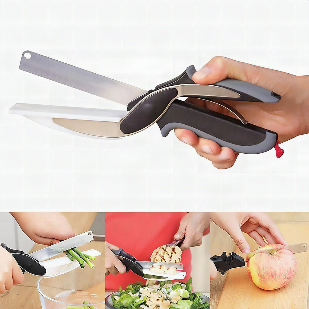Tijeras de cocina 2 en 1 con tabla integrada