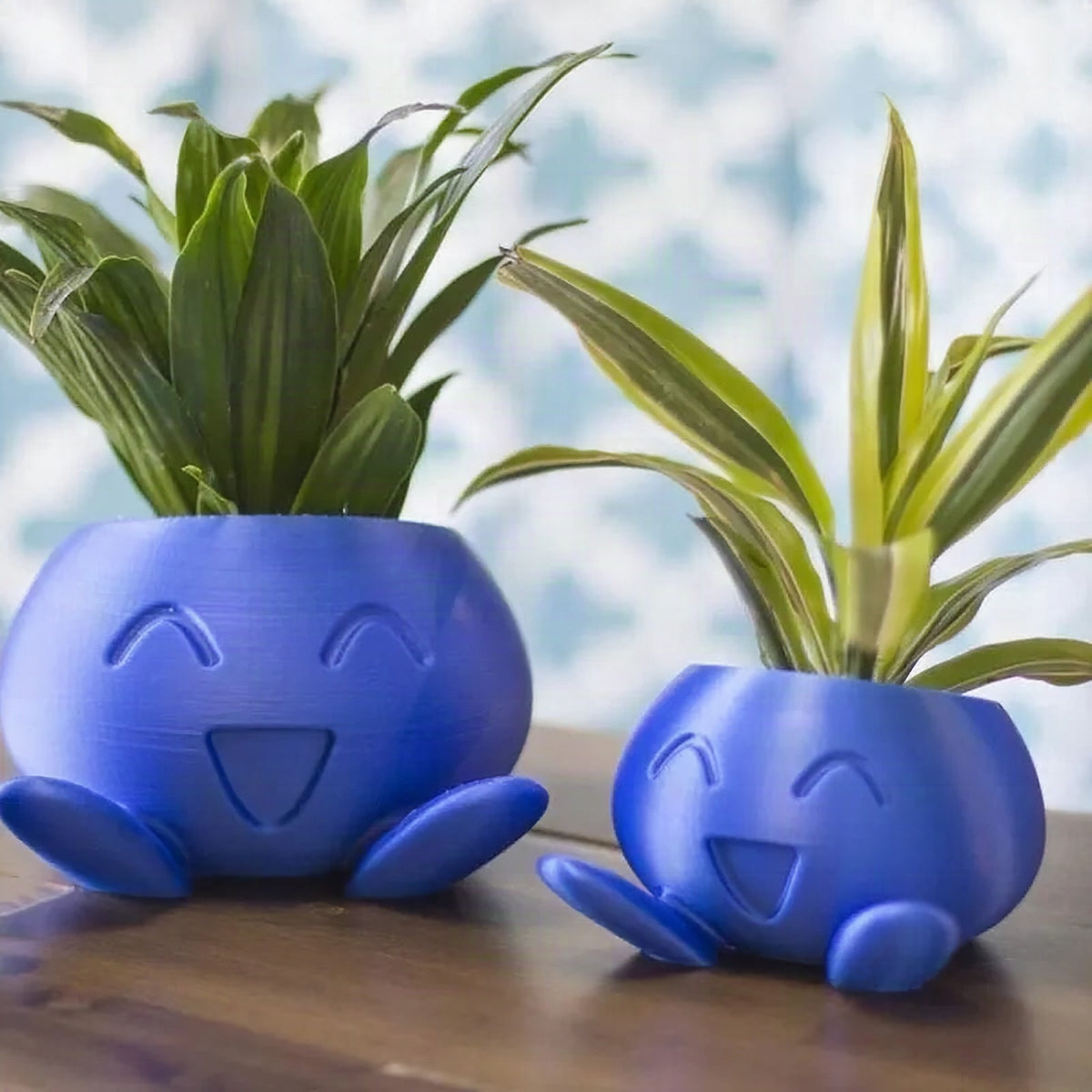 Maceta de cerámica con cara para plantas pequeñas