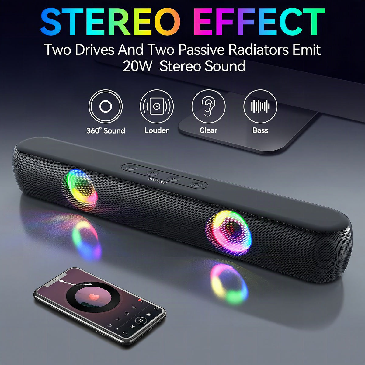 Altavoz Bluetooth con iluminación RGB