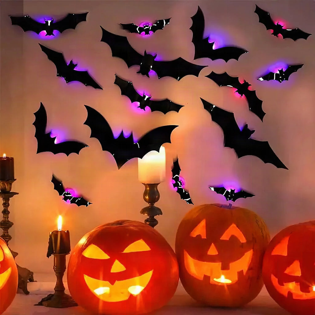 Murciélagos 3D voladores decoración pared Halloween