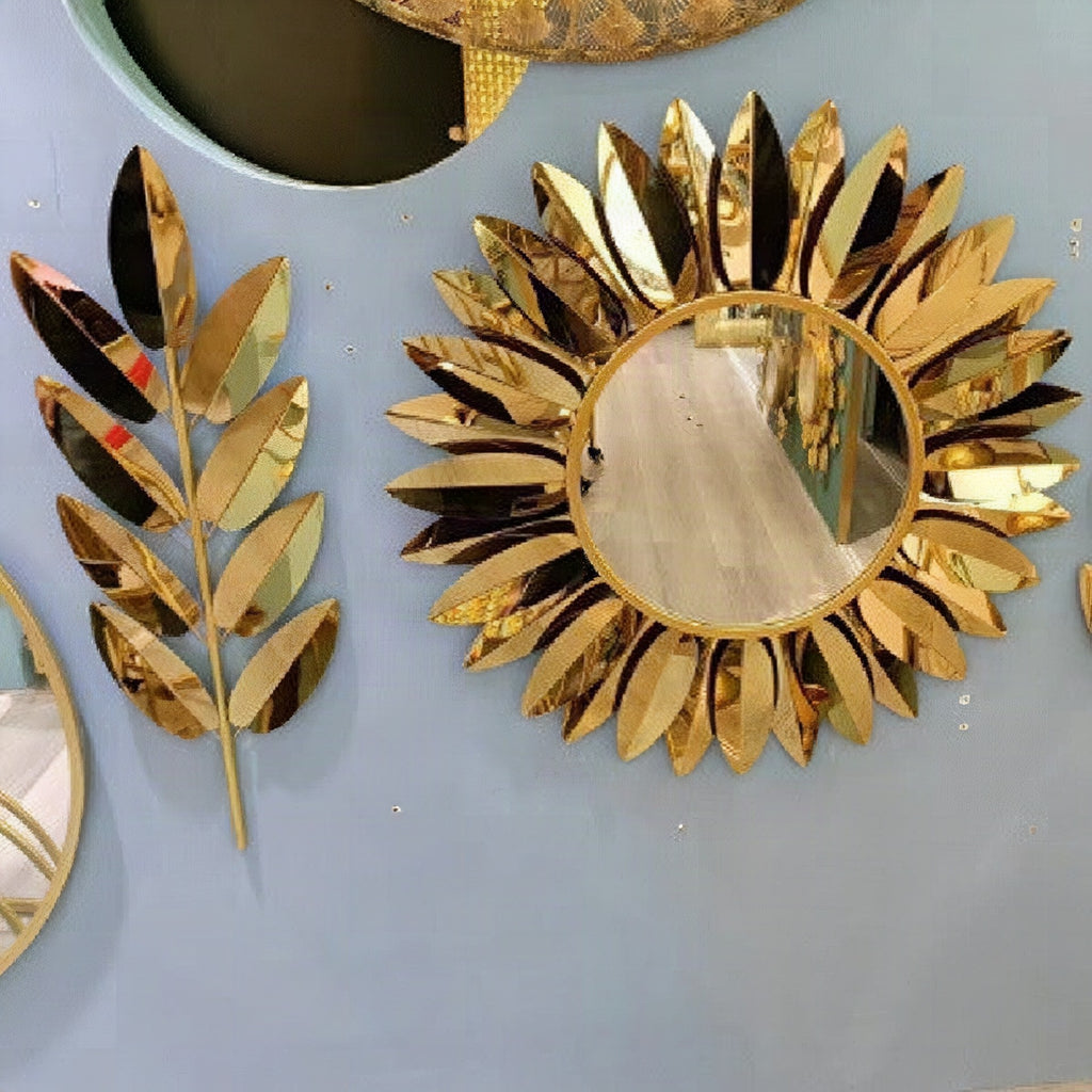 Espejo decorativo de pared con diseño de sol